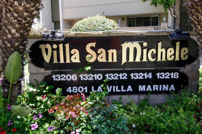 The sign welcoming you to the Villa San Michele