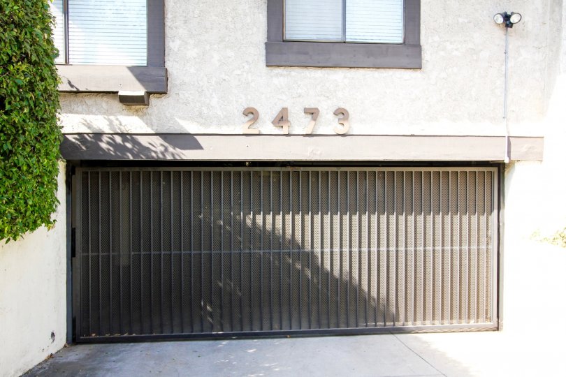 The garage for residents at 2473 Oswego St