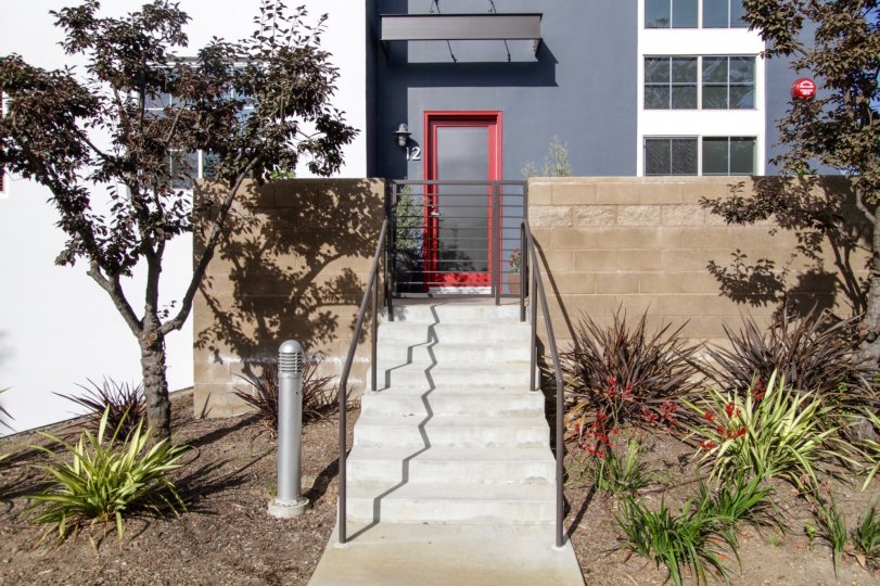 The stairs up to the entrance into Bridgeway Mills in Playa Vista