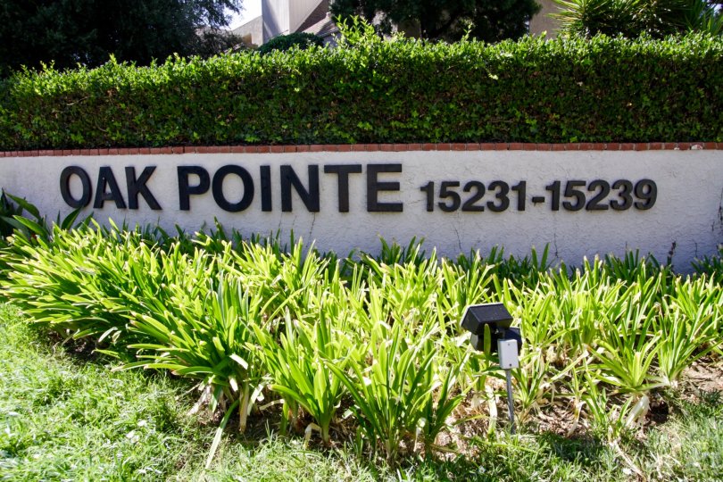 The sign upon arriving at Oak Pointe in Sherman Oaks