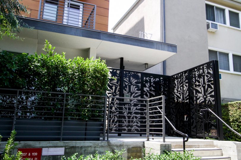 The entrance into the Hacienda Lofts in West Hollywood