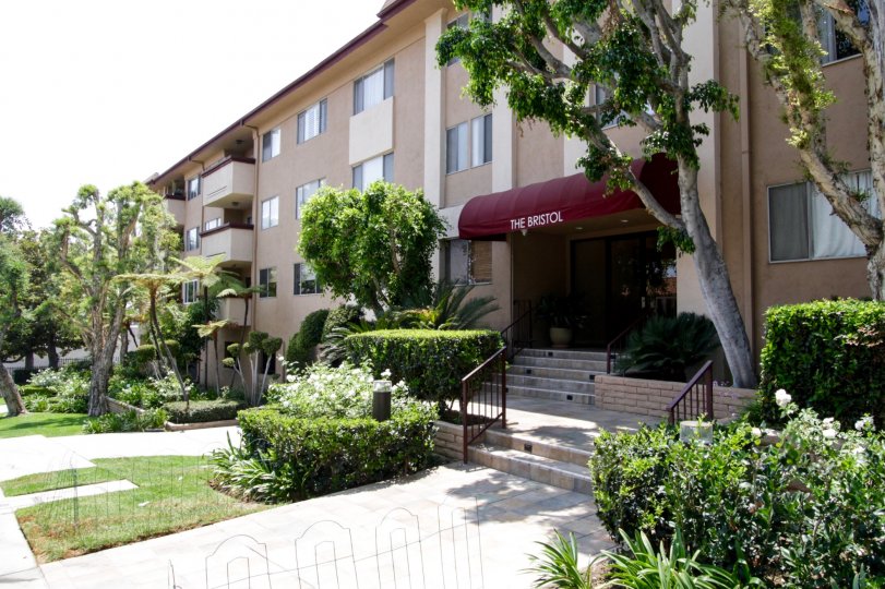 The entrance into The Bristol in West Hollywood