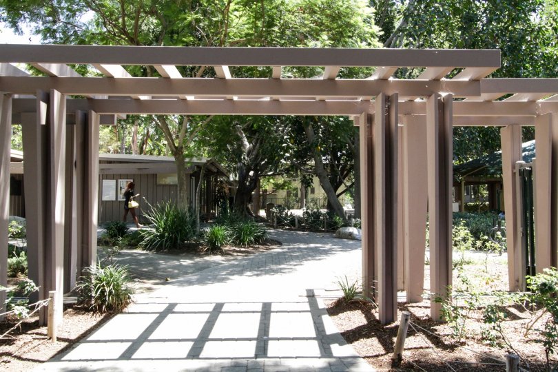 The walkway through The Courtyards in West Hollywood