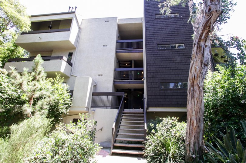 The stairs leading up to The Courtyards