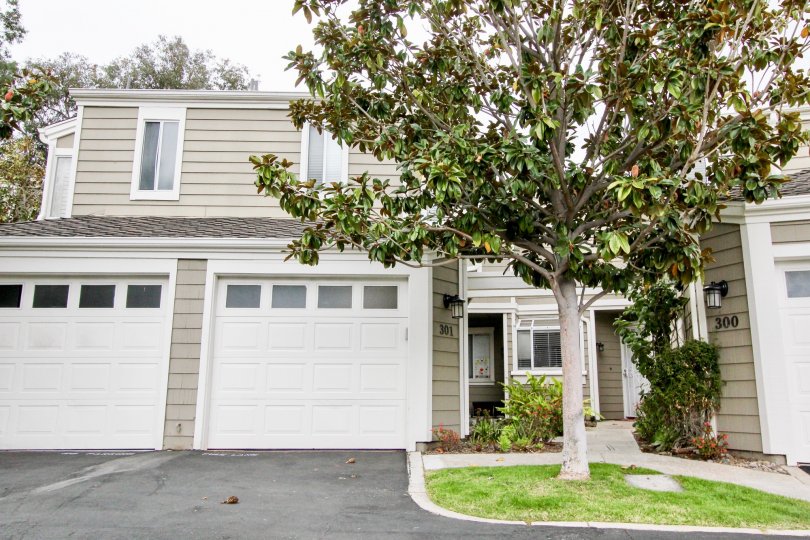THE 301 APARTMENT IN THE TERRACES AT CANYON HILLS WITH THE LAWN, TREES, LAMP