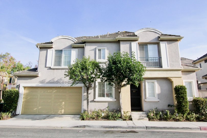 A sunny day in the area of Magnolia, condo, tree, grass, door, garage, window