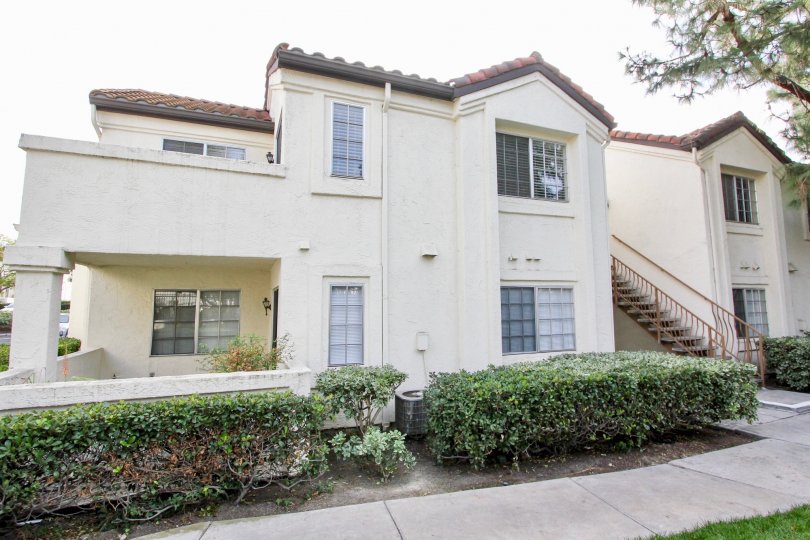 The corner of a semi-luxury apartment complex in Chula Vista