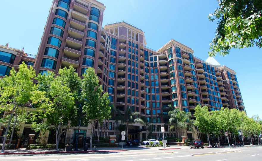 A sunny view of Cityfront Terrace in Downtown San Diego, CA