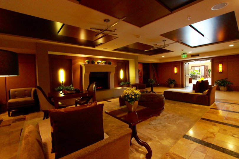 Inside view of a hotel lobby in downtown San Diego
