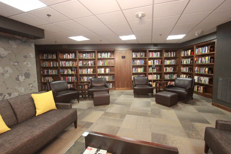 Read a book in the cozy lounge at the Harbor Club in Downtown San DIego California