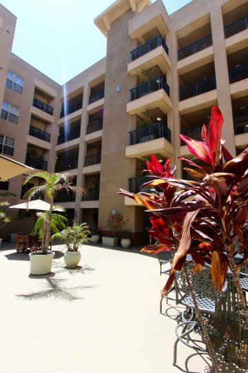 Court yard of Pacific Terrace in Downtown San Diego California