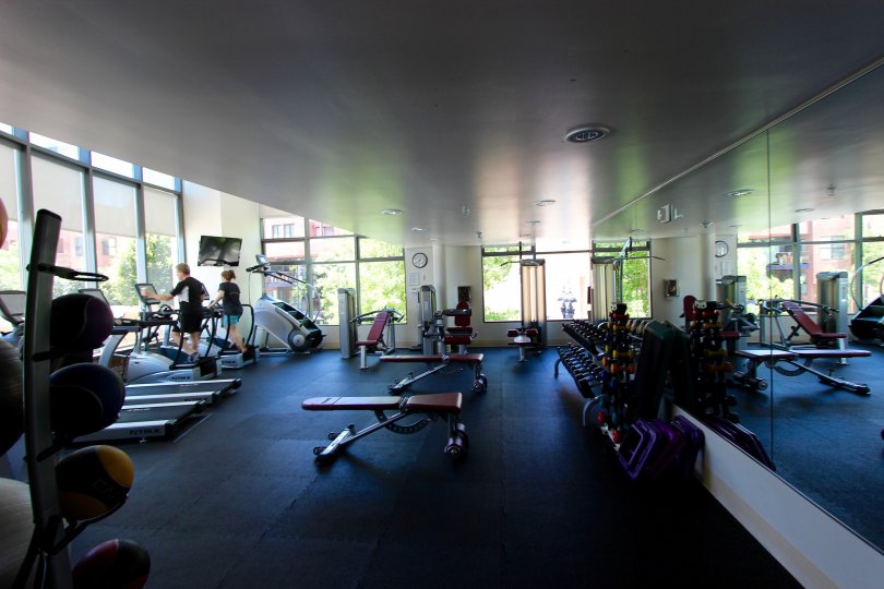 People exercising in the gym at Renaissance in downtown San Diego, CA