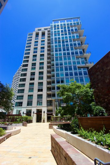 Tall condominiums high rise inside Renaissance at Downtown San Diego CA