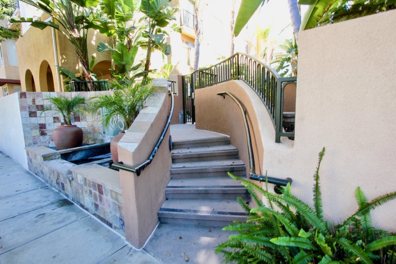 A beautiful Spanish staircase in The Lido in Mission Valley, CA.