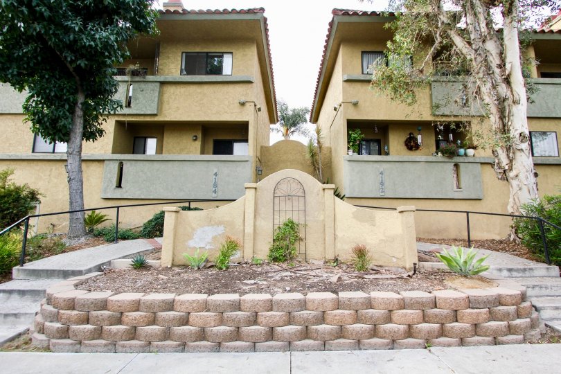Lovely tree lined staircase leading to the Spanish Oaks I community in North Park, CA