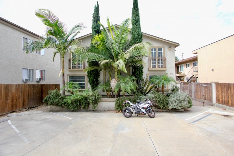 The Garden District ,: North Park  ,California,bike, white sky