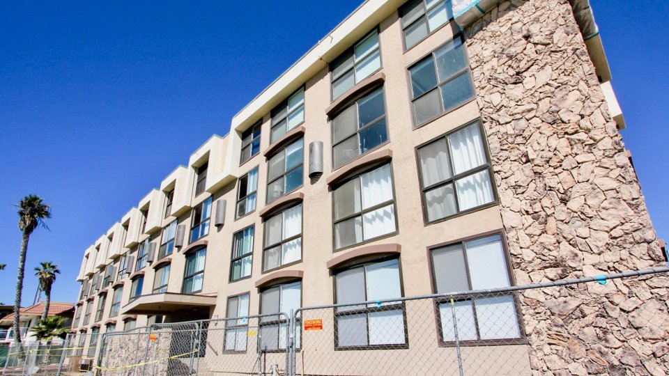 New apartments being built near the sunny Ocean Point community of Pacific Beach, California