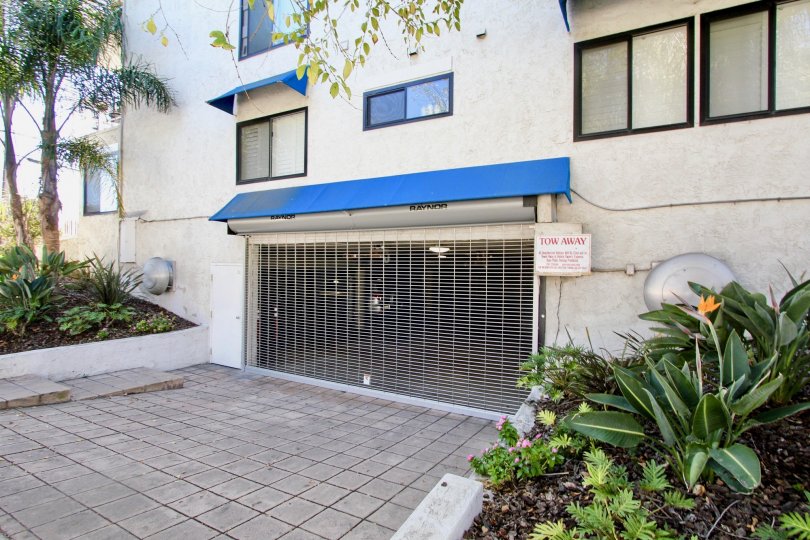 The Santa Mariana apartment complex has a large parking garage for residents.