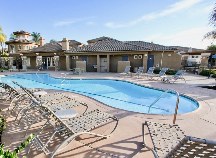A day in Savannah Terrace with swimming pool and sitting chair