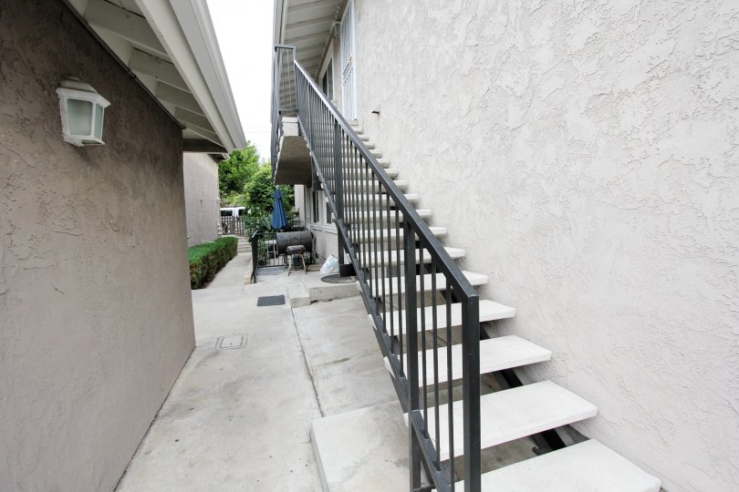 A view of some stairs in the Buena Vista Condominiums in Spring Valley, California