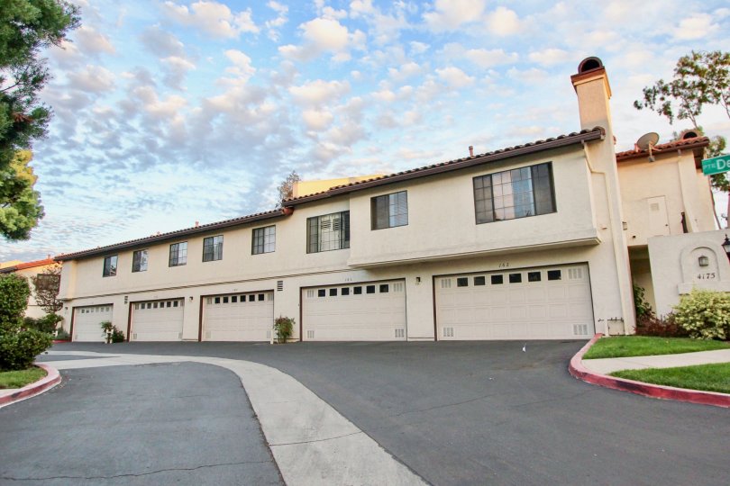 A row of properties with individual garages at Las Palmas