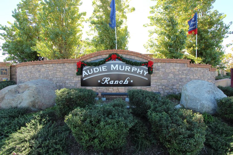 Sign at the entrance of Audie Murphy Ranch