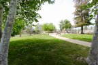 A well manicured greenbelt at Lake Village