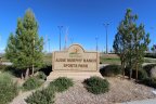 Sign at the entrance of the Audie Murphy Ranch Sports Park in Menifee Ca